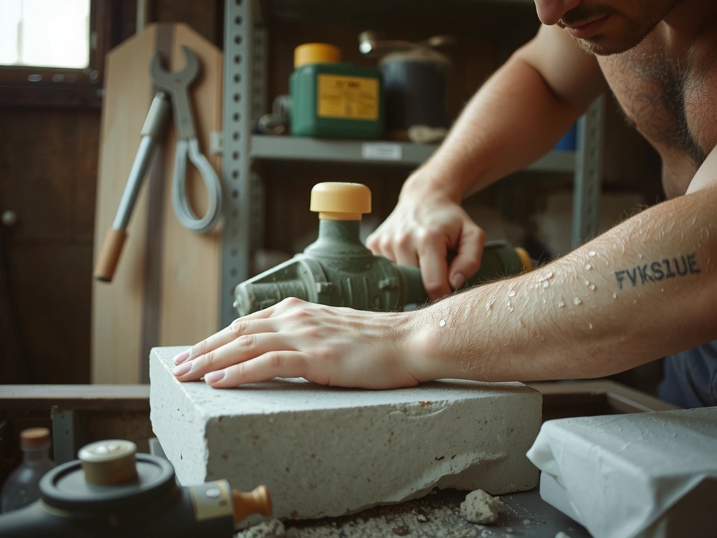 Tailleur de pierre à l'œuvre
